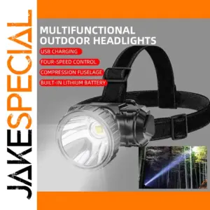Heavy-Duty Head-Mounted LED Flashlight for Outdoors