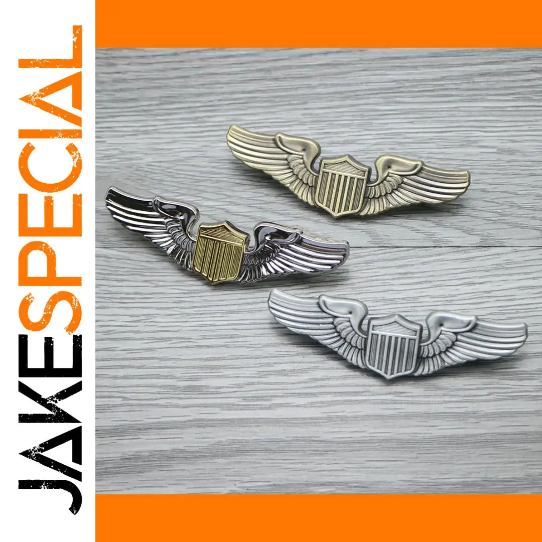 Aviation Wings Pin with Shield Emblem 1 Aviation Wings Pin with Shield Emblem