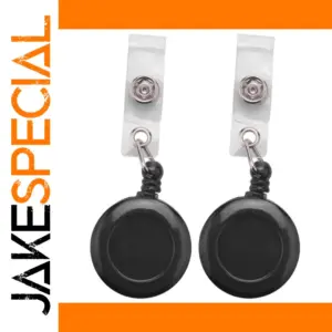 Black Retractable Key Reel with 27-inch Cord