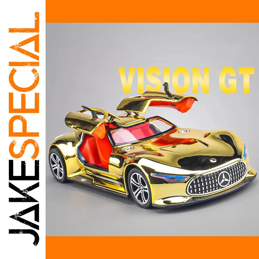 Gold Benz Vision GT Diecast Model Car 1:24 Scale 1 Gold Benz Vision GT Diecast Model Car 1:24 Scale