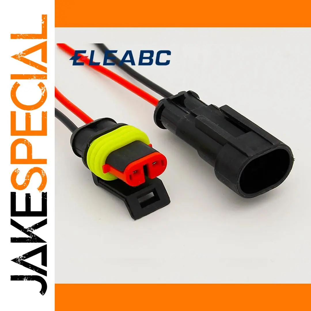 Waterproof 2-Pin Automotive Connector Set 1 Waterproof 2-Pin Automotive Connector Set
