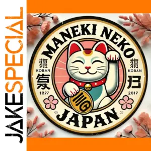 Vibrant 20cm Maneki Neko Aluminum Wall Sign