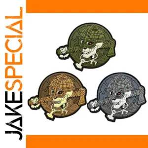 Viking Skull PVC Patch with 3D Embroidery