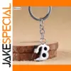 Metal Keychain with White Enamel Letter B