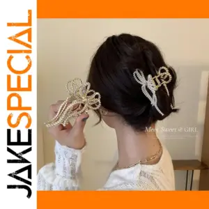 Elegant Pearl Bow Hair Clip for Women
