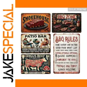 Vintage BBQ Grill Tin Sign 20x30cm