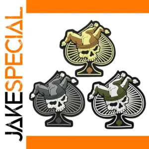 Joker Skeleton Spades PVC Patch in Vibrant Colors
