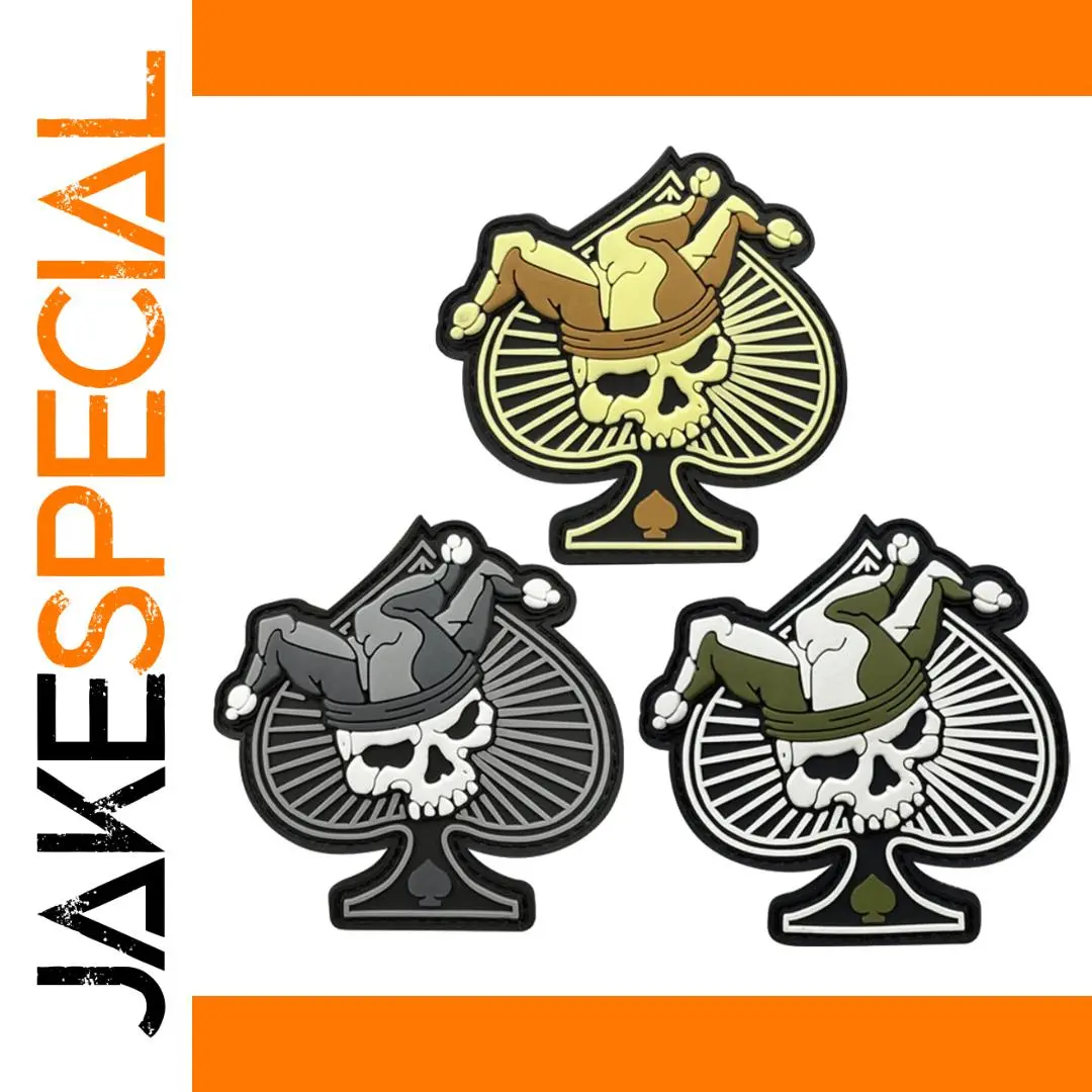 Joker Skeleton Spades PVC Patch in Vibrant Colors 1 Joker Skeleton Spades PVC Patch in Vibrant Colors