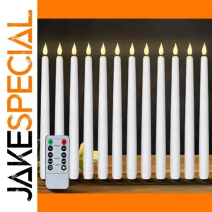Set of 6 Ivory Flameless Taper Candles