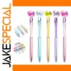 Colorful Love Heart Crystal Ballpoint Pens Set
