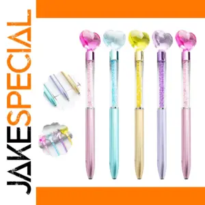 Colorful Love Heart Crystal Ballpoint Pens Set