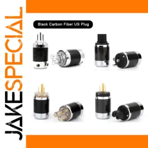 Black Carbon Fiber HiFi Power Plug Set