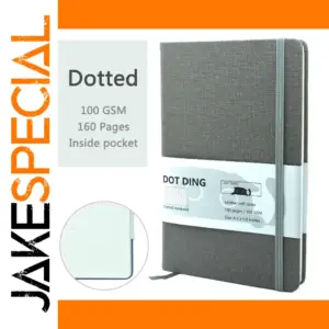 Elegant Gray A5 Dot Notebook with Blue Accents