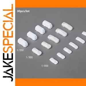 Miniature White Vehicles Set for Dioramas (30 pcs)