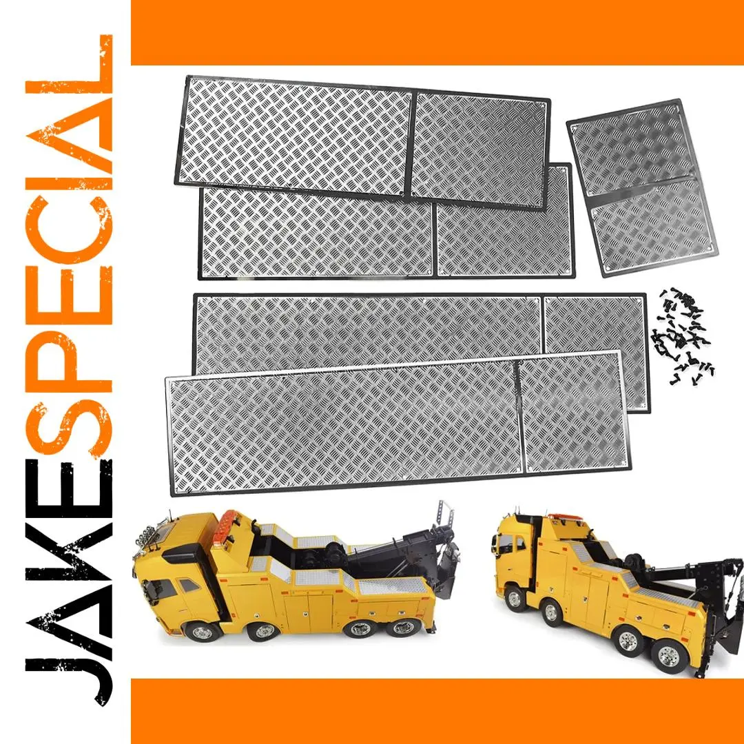 Stainless Steel Skid Plate Set for RC Truck 1/14 1 Stainless Steel Skid Plate Set for RC Truck 1/14