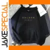 Black Unisex Streetwear Hoodie with Gold Accents
