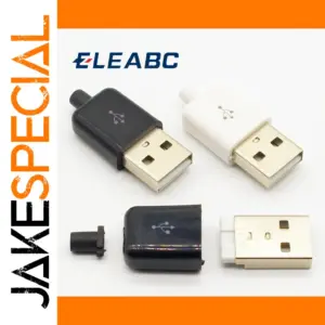 USB 2.0 A Male Adapters Set in Black & White