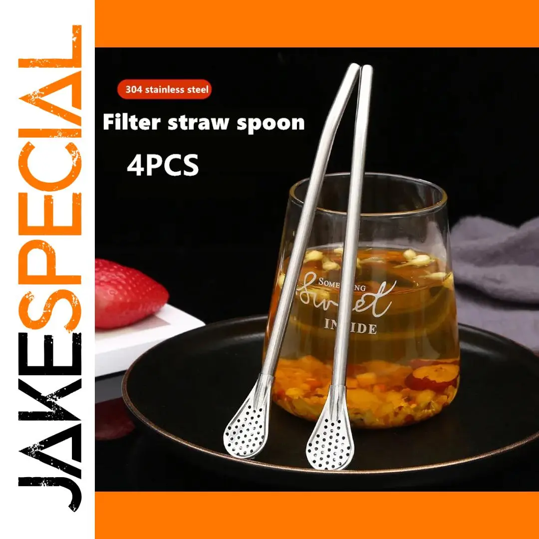 Stainless Steel Drinking Straw Spoon 17.2cm 1 Stainless Steel Drinking Straw Spoon 17.2cm