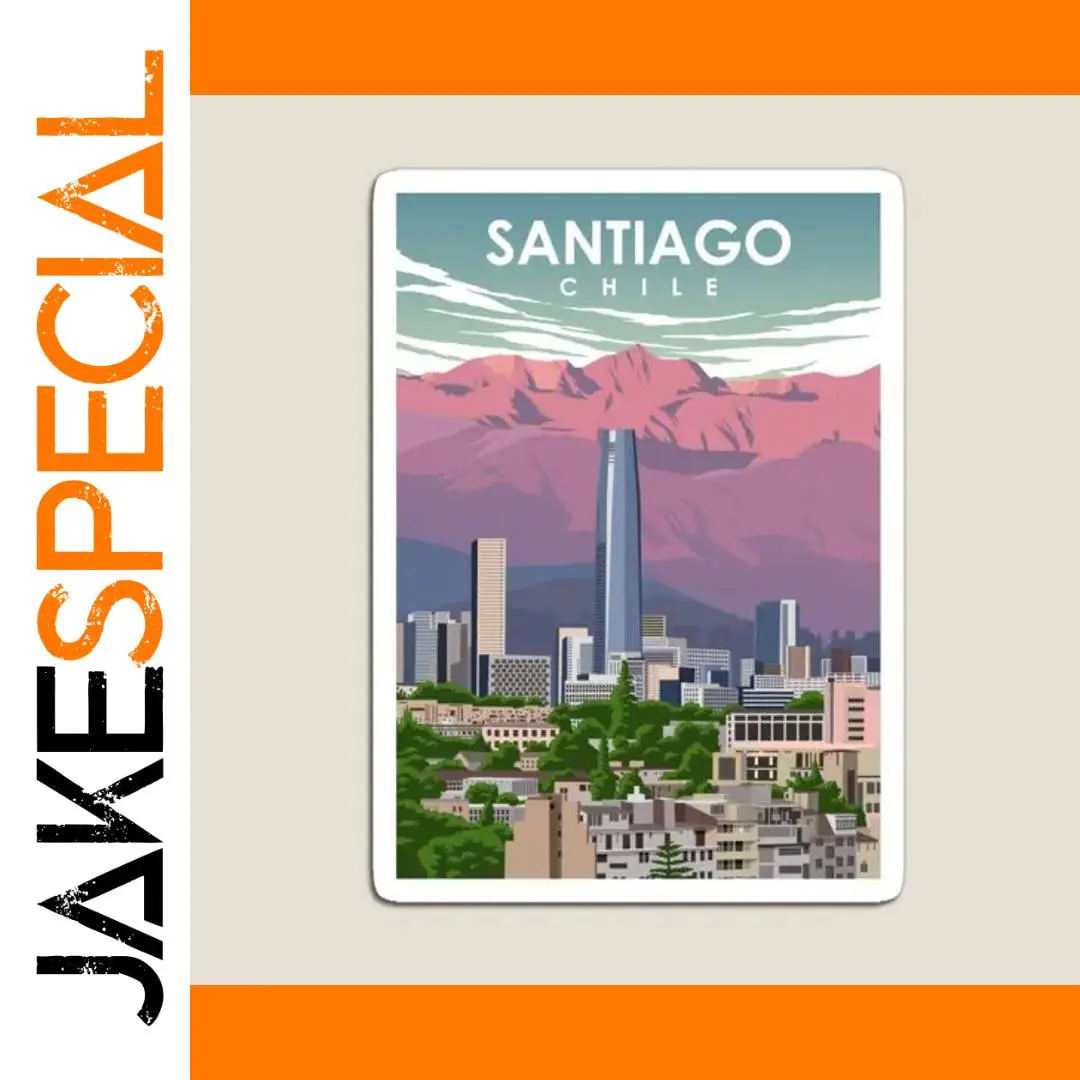 Santiago Chile Vintage Scenic Fridge Magnet 1 Santiago Chile Vintage Scenic Fridge Magnet