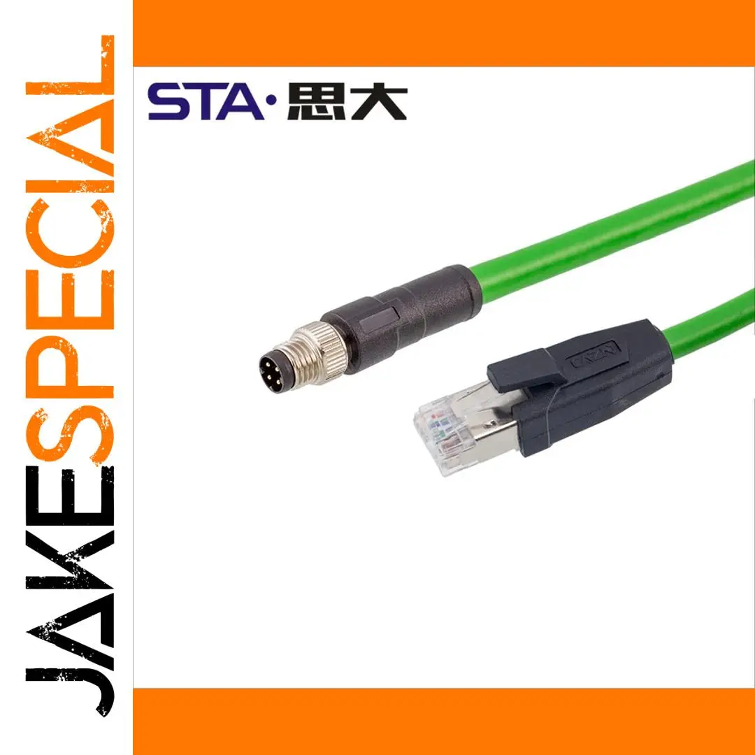Industrial M8 to RJ45 Shielded Ethernet Cable 1m 1 Industrial M8 to RJ45 Shielded Ethernet Cable 1m