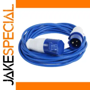 Bright Blue 10m Outdoor Camping Extension Cord