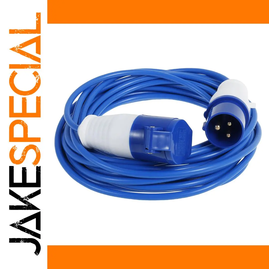 Bright Blue 10m Outdoor Camping Extension Cord 1 Bright Blue 10m Outdoor Camping Extension Cord
