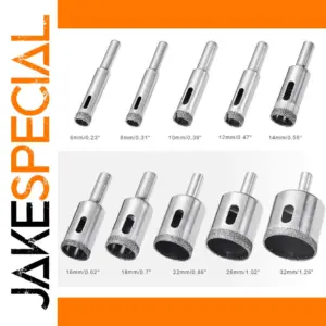 Set of 10 Diamond-Coated HSS Drill Bits