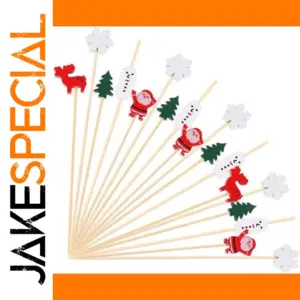 Festive 12cm Bamboo Christmas Skewers (100 pcs)