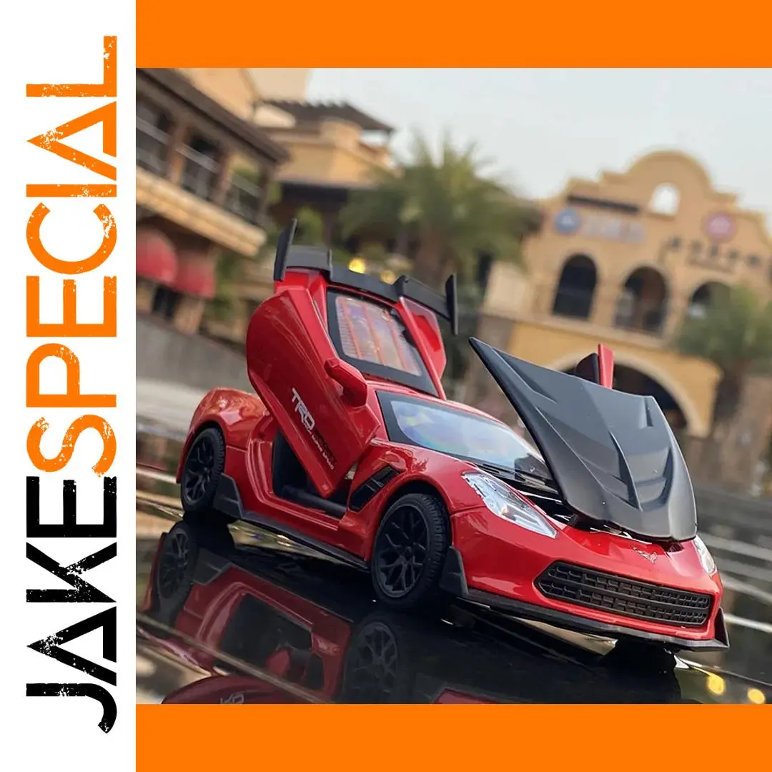 Red Corvette Z06 Diecast Model 1:32 Scale 1 Red Corvette Z06 Diecast Model 1:32 Scale