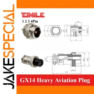 GX14 Heavy Aviation Plug Set 14M, 2-4P, 7.5mm