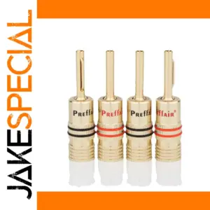 High-Quality 4mm Gold-Plated Banana Plugs for Audiovisual Setup