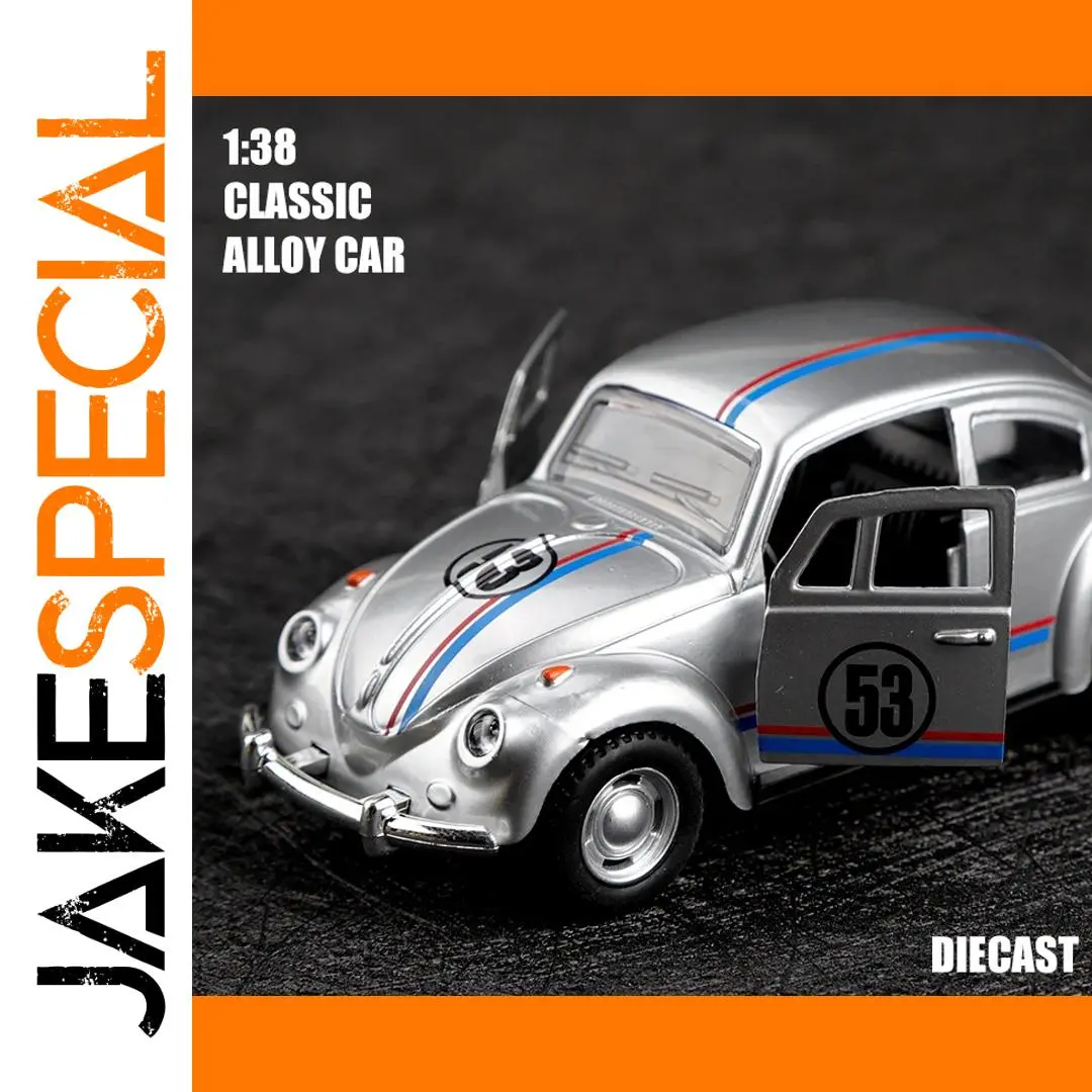 Silver Volkswagen Beetle 1:36 Scale Diecast Model 1 Silver Volkswagen Beetle 1:36 Scale Diecast Model