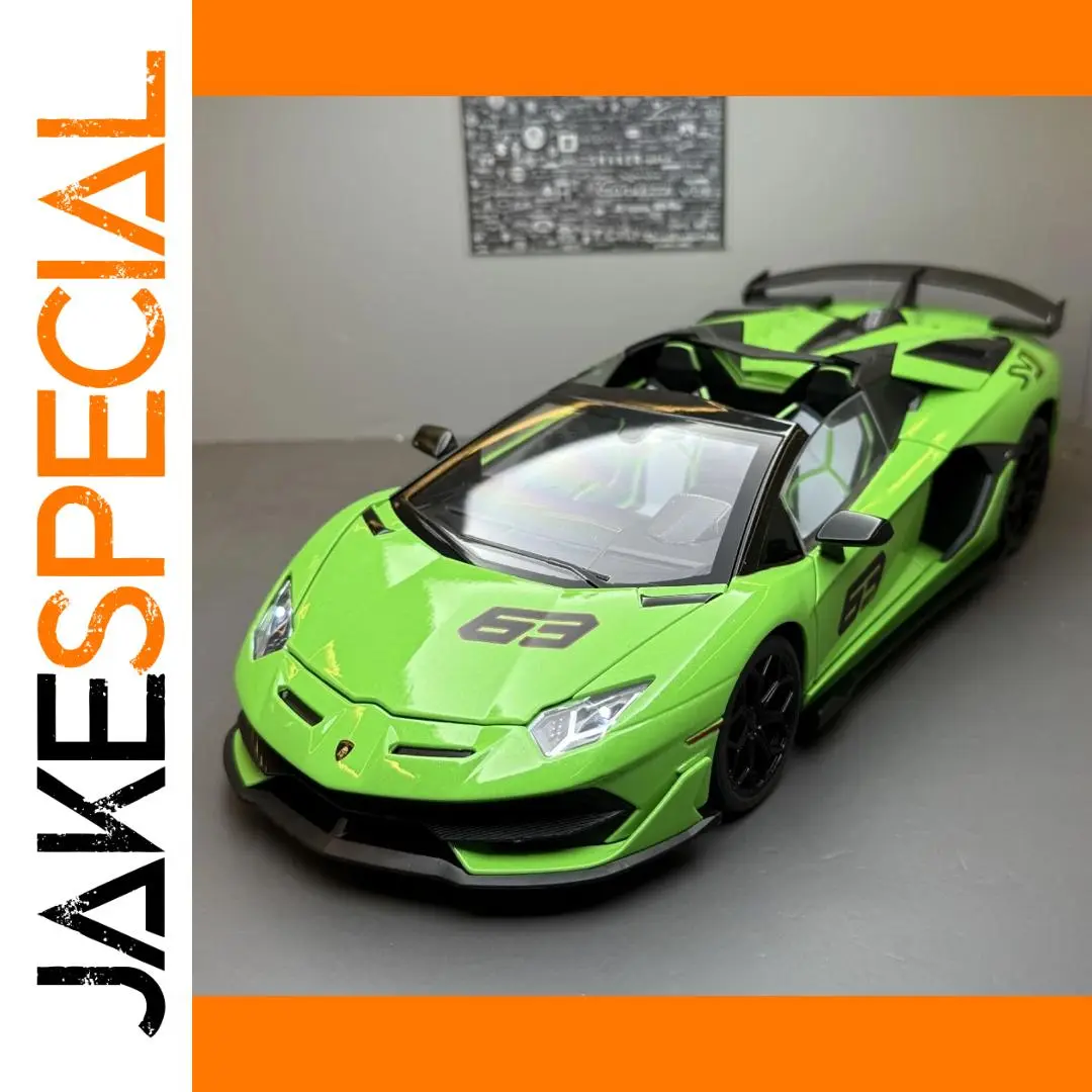Vibrant Green Lamborghini SVJ63 Diecast Model 1 Vibrant Green Lamborghini SVJ63 Diecast Model