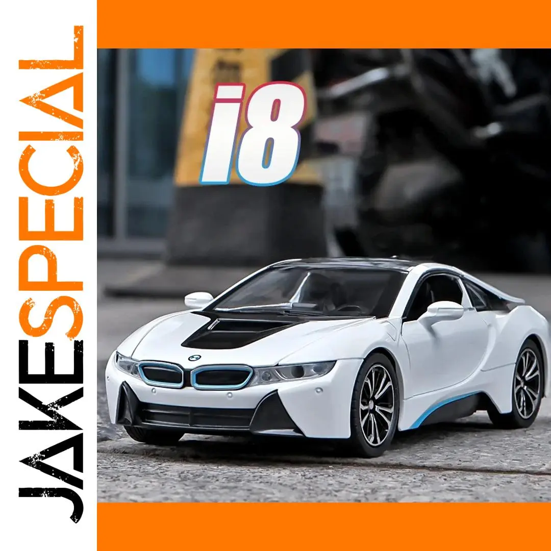 White BMW i8 1:24 Diecast Model Car 1 White BMW i8 1:24 Diecast Model Car