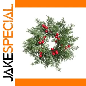 Festive 30cm Christmas Pine Wreath with Berries