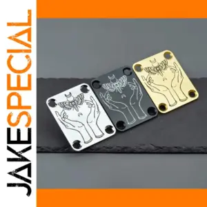 Metal Guitar Neck Plate GN004 with Celestial Engraving