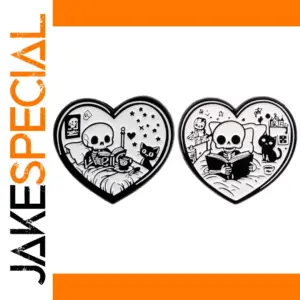 2 Piece Skeleton Kitten Brooch Set