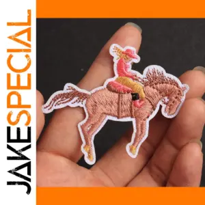 Cartoon Riding Girl Embroidered Patch Set