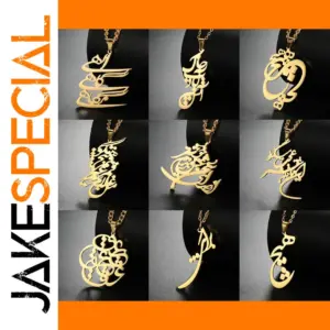 Stainless Steel Calligraphy Necklace for Women