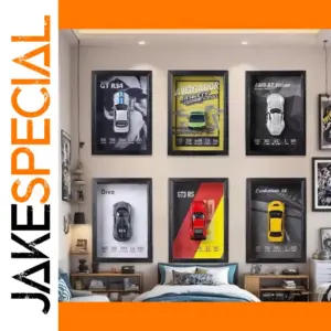 Sports Car Wall Art Collection and Diecast Model Set