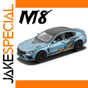 1:32 Scale Blue Sports Car Model with Light Effects