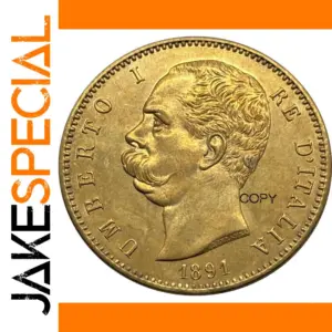 Italy 1891 Umberto I Vintage Medal Replica