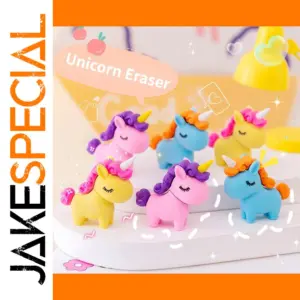 Set of 3 Colorful Unicorn Erasers