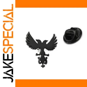 Double-Headed Eagle Brooch in Silver, Grey, Gold