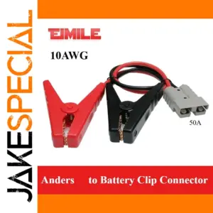 Heavy-Duty 50A Anderson Plug to Battery Clamps