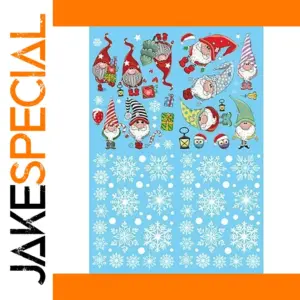 Colorful Christmas Wall Sticker with Santa and Snowflakes