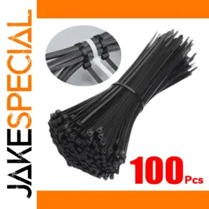 Reusable Nylon Cable Ties 100-Pack 2.5mm x 200mm