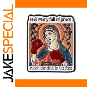 Humorous Religious Boxing Gloves Brooch Set