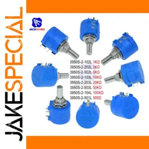 Blue 10-Turn Wirewound Potentiometer for Precision Control