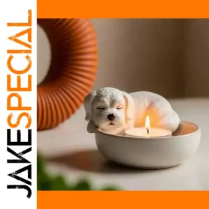 White Puppy Candle Holder for Home Decor